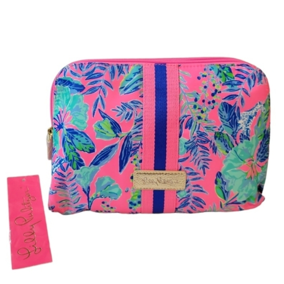 Lilly Pulitzer Handbags - Lilly Pulitzer Thompson Pouch Pink Isle Lil Earned Stripes NWT